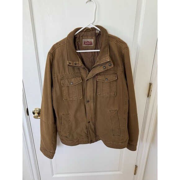 Levi's Quilted 4 Pocket Canvas Jacket Heavyweight Chore Barn Large - Picture 2 of 6